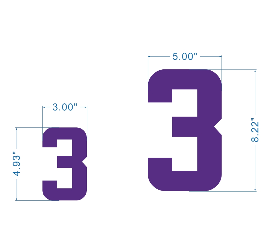 Minnesota Vikings iron on numbers 3